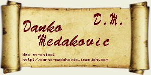Danko Medaković vizit kartica